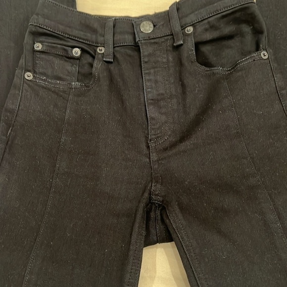RAG AND BONE BLACK SLIT JEANS SIZE 25 - Picture 2 of 13